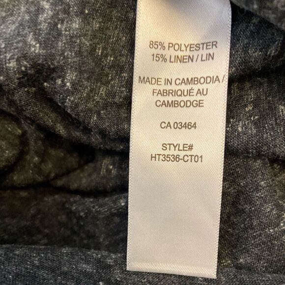 RICKIS Grey Linen&Cotton Blend Metallic Flex Tee L - Picture 3 of 8